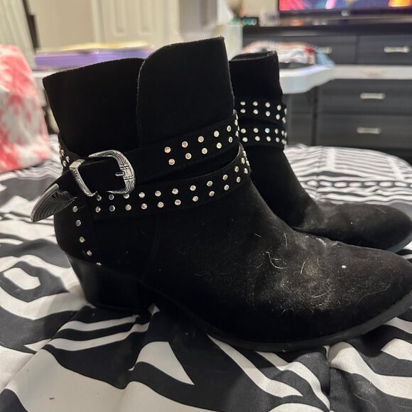 90s Cowgirl Black Boots - Size 9 Wide - Picture 1 of 2